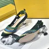 Sandali firmati da donna con tacco alto, fibbia in metallo, scarpe da ufficio da donna sexy con scatola