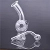 Detachable Glass oil wax Bong mini portable Removable recycler dab rig for smoke with oil burner pipe and metal smoking bowl Easy clean