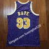 Hommes 93 BapExMitchell Ness Jerseys Vert Violet Jaune Red 1982-83 Classics Jersey à double brodé Livraison rapide