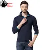 Designer Mode Mannen Polo Shirt Turn Down Collar Katoen Jurk Shirt Spring Business Male Casual Lange Mouwen Solid Color Shirt 210518