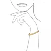 クラシックチタンスチールバングル3列フルダイヤモンドブレスレットファッション女性男性Chirstmas Bangle Bracelets Distance Jewelry Gold Silv1213761