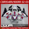 Carrozzeria per HONDA CBR 954 900 RR CC CBR900 CBR954 RR 02-03 Carrozzerie 61No.26 CBR 900RR 954RR 900CC CBR954RR 02 03 CBR954-RR Bianco nero CBR900RR 2002 2003 Kit carenatura OEM