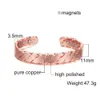 Vinterly magnetic koppar armband män justerbar öppen manschett magnetisk armband koppar charms armband bangles för kvinnor män Q0717