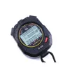 Timers Sports Professional Digital Stopwatch Timer portátil Abs LCD Cronógrafo Stop de parada à prova d'água com corda