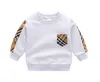 Baby jongens meisjes plaid truien pullover lente herfst kinderen lange mouwen sweatshirts kinderen katoenen trui 1-7 jaar