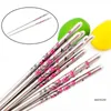 Chopsticks 5 PairsSet Chinese Metal Nonslip Stainless Steel Chop Sticks Set Reusable Sushi Baguette6685440