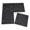 Art3d 50x50cm Black Wall Panels PVC Wave Board Textured Soundproof for Living Room Bedroom Pack of 12 Tiles7248628