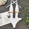 OnePiece Suits Belt Buckle Swimsuit Plunge One Piece Swimwear V Neck Bathing Suit High Cut Monokini Backless Bodysuit Sexy5449995