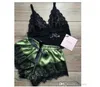 Women Sexy Lingerie Two Piece Pajamas Set Lace Sleepwear V Neck Hollowed Underwear Maternity Clloth 13colors