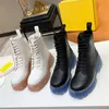 Autumn winter boots woman Thick soled Travel Lace up High top women designer shoes 100% leather lady platform Soft cowhide Crystal bottom