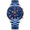 2021新しい男性腕時計ビジネス防水青いファッション男性クォーツ腕時計クロノグラフレオグラフカジュアルRelojes Para Hombre G1022