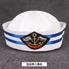 Yetişkin Çocuk Denizciler Parti Cosplay Askeri Şapkalar Beyaz Donanma Deniz Kaptan Kapağı Çapa Deniz Kotu Deniz Çocukları Geniş Menti