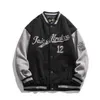 Hip-Hop Baseball Jacket Duże litery Haft Patchwork Koreański Streetwear College Rock Japanese Moda 210928