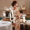 民族服の改善Cheongsamスカート2021秋の長い気質の有名人スリムドレス
