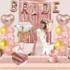 Rose Gold Confetti Ballonnen Party Decoratie Benodigdheden Set Dispossible Servies Fringe Gordijnen Tafel Runner Birthday Wedding