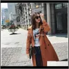 Kvinnors Trench Coats Apparel Spring Coat Women Fashion Double Breasted Long Casual Höst Windbreaker OuterW LB4OB