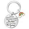 Les enseignants Journée Keychain Fashion Rainbow Pendant Key Chain Chain Car Keychains Creative Gift Keyring