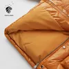 Fansilanen Orange Thermal Phugher Down Куртка Женщины Осень Зимнее Грудное пальто Женский Карманный свет Короткое стеганое 210607