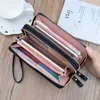 2021 Neue Telefonversuche Frauen Brieftaschen große weibliche Geldbörse Ledermarke Retro Ladies Long Woman Wallets Karten Kupplung Doppel Reißverschluss