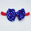 Fempointed Star Print Färgglada elastiska pannband för nyfödda barnbarn Barn Bowknots Fashion Hårband Hårtillbehör8493776