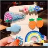 Bijoux livraison directe 2021 coréen enfants Barrettes princesse bébé mignon couleur bonbon pinces à cheveux Net rouge arc-en-ciel petite épingle à cheveux Nshyw