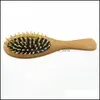 Cleats täcker naturlig träborste hälsosam vård mas trä kammar antistatisk detangling airbag hårborste hår7150737