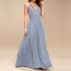 Élégant dos nu sangle longue Robe femmes évider plage robes d'été fête Sexy bleu Maxi Vestidos robe d'été Robe Femme 210520