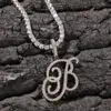 KING Artistic Font A-Z 26 Initial Letter Pendant With Tennis Necklace Cubic Zirconia Mens Women Charm Hiphop Jewelry Necklaces275N