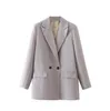 Damen Designer Mantel Khaki Vintage Kerbkragen Blazer Langarm Damen Casual Chic Tops 12 Farben optional BT6764