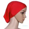 Luxury- Мусульманские Женщины Генеральная Каркас Мода Дама Сплошной Цвет Турбан Мягкая CLSAAIC Beanie Hat Lady Beach Sun Carrf TTA1805