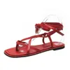 Sandales plates d'été Femme Design Tête ronde Femmes Chaussures Rétro Femme Open-Toe Casual Chic Sandalias pour dames 210611