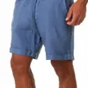 Shorts de praia Men's Summer Linen Casual Calças Única Cor Lace-up Lace-up Shorts Quick-Secagem Basquetebol Shorts X0705