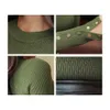 Женская кнопка с длинным рукавом o шеи тонкий базовый свитер женский корейский стиль теплый вязаный свитер ретро пуловер повседневная джемпер 210518