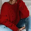 Casual v neck sweater women autumn winter Oversized pullovers female Elegant ladies Long sleeve Jumpers Tops 210427