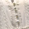 Jastie 春夏ドレスの女性の綿パッチワークレースドレス V ネックランタンスリーブマキシドレスビーチロング女性 Vestidos 210419
