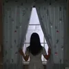 カーテンドレープノルディックスタイルパンチフリーの遮光用リビングルームベッドルーム窓カーテン簡単インストールブラインド家の装飾