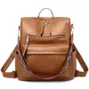 Ryggsäck kvinnor handväska vattentät nylon pu läder ryggsäck lätt skola axel traval väska