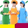 10Colors Dzieci Fartuch Dzieci Kieszonkowy Kuchnia Gotowanie Malarstwo Pieczenia Sztuka Bib Kid Plain Fartuchy Dining Protection ZWL755