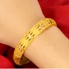 Dubai Engagement Women Openable Bangle 18k Yellow Gold Filled Hollow Bracelet Solid Jewelry Gift9508692