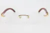 2020 New Style Occhiali da vista in legno Unisex per donna 8200757 montatura in metallo oro argento Senza montatura C Decorazione occhiali con montatura in oro Dimensioni: 56-18-140mm