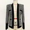 HAUTE QUALITÉ Fashion Runway Designer Jacket Women's Open Stitch Houndstooth Outer Wear 211014