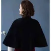 Poncho Donne Imitazione di Lana Del Cappotto Del Capo Solido di Modo Corto Da Sposa Mantello Outwear 2021 Autunno Inverno Della Signora Scialle Kimono Cardigan