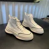 High Top Platform Kvinnor Skor Casual Fashionista Klassisk Svartvit Torvas Skor Sport Slitstarkt lägenheter