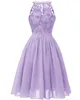 Abiti di laurea in pizzo Chiffon Breve Laurea Capelato 2021 A Line Formale Rosa Borgogna Borgogna Viola Viola Blue Party Prom Dress