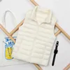 Spring Autumn Women White Duck Down Vest Coat Ultra Light Down Parka Female Sleeveless Waistcoat Plus Size 3XL 210910