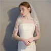 Bridal-Schleier Weiß Elfenbein Zwei Schicht Voile Mariage Mariee Hochzeit Spitze Appliques Braut Schleier Zubehör Venu de Noiva