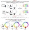 10-13 Zoll RGB LED Selfie Ringlicht mit 2 m 1,6 m Stativ Fotografie Beleuchtung Fülllicht Foto Ringlampe für Youtube Video