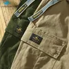 332 Men Spring Fall Solid Color Khaki Army Green Pants Multi Pocket Hip Hop Elastic Waist Belt High Quality Casual Cargo Trouser 210715