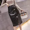 Kjolar höst kvinnor sexig klubbfest svart gul holografisk kjol glänsande laser hög wais latex läder