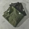 Осенний стиль Workwear вскользь рубашка чистый хлопок с длинным рукавом мужская сплошная цветная рубашка мода универсальная рабочая молодежная куртка 210531